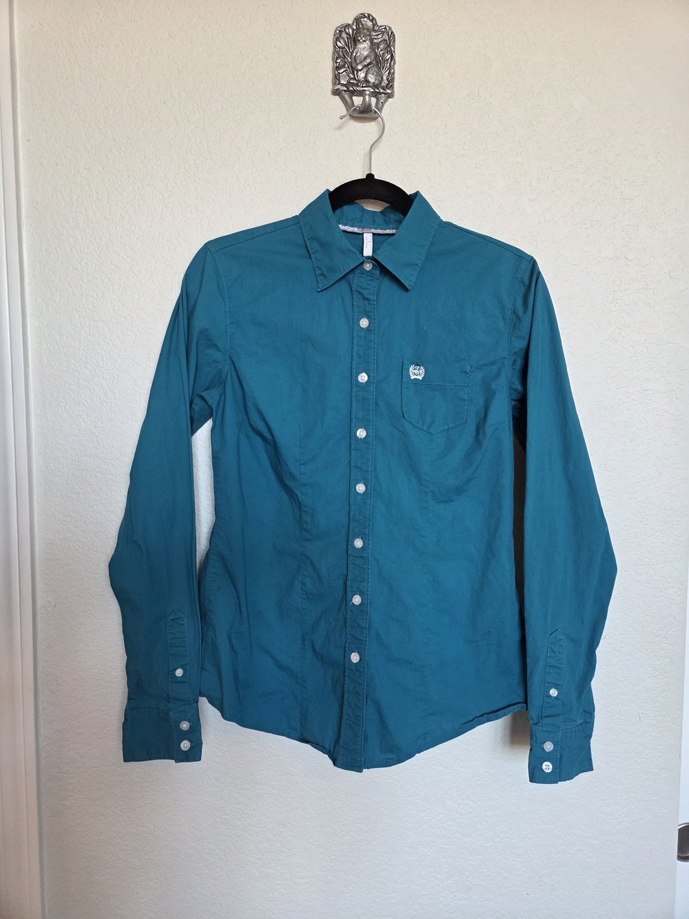 Cinch Teal Long-Sleeve Button-Down Shirt